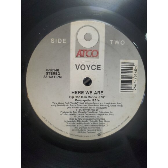 Voyce Here We Are Hip Hop Is In Motion Vinyl LP Single 1992 - Picture 2 of 5